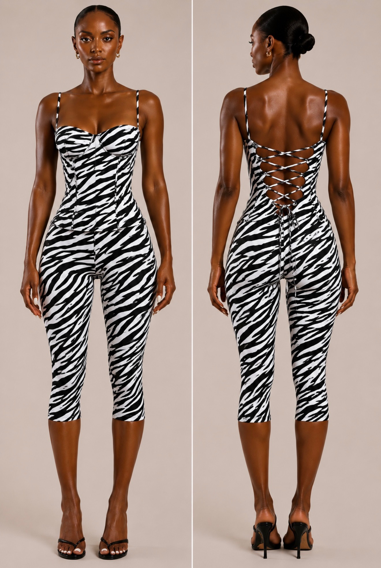 Vesper — Capri Set · Zebra, front and back